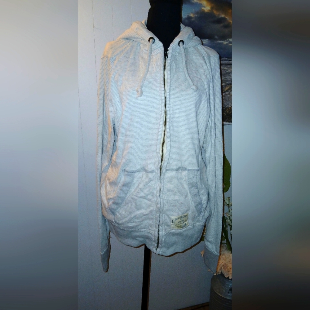 Abercrombie and Fitch white zip-up sweatshirt Size XL